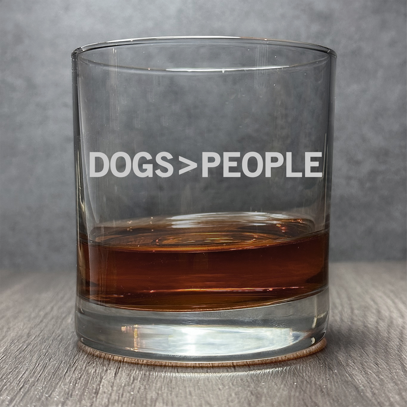 Dogs > People - Engraved Dog Over People 11 oz Cocktail Glass