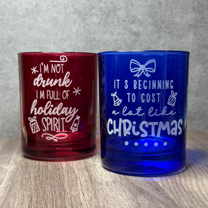 Image for engraved Engraved Holiday 13 oz Rocks Glass - Drunk On Holiday Spirit at QualityEngraved.com