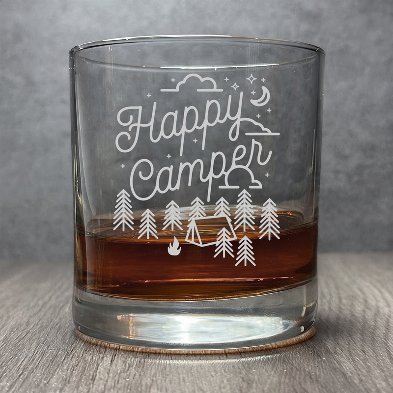 Happy Camper- 11 oz Engraved Cocktail Glass