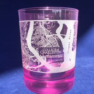 Image for engraved Engraved College Town Map Old-Fashion Glass 14 oz - 5 Color Choices at QualityEngraved.com