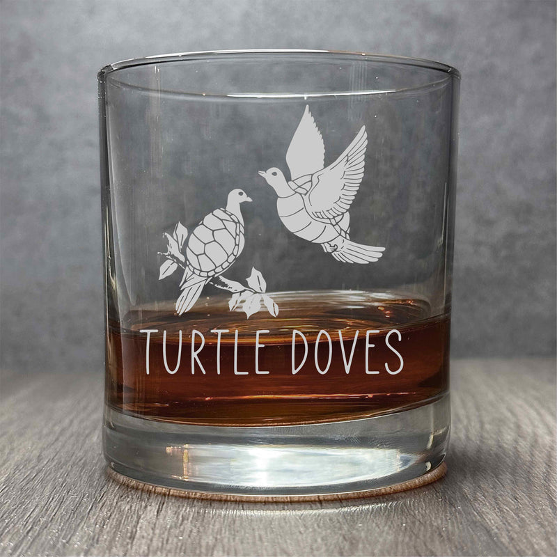 Turtle + Doves  - Engraved Funny Animal 11 oz Cocktail Glass