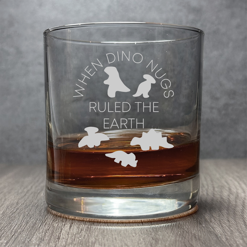 When Dino Nuggets Ruled the World - Engraved Funny Chicken Nuggets gift- 11 oz Cocktail Glass
