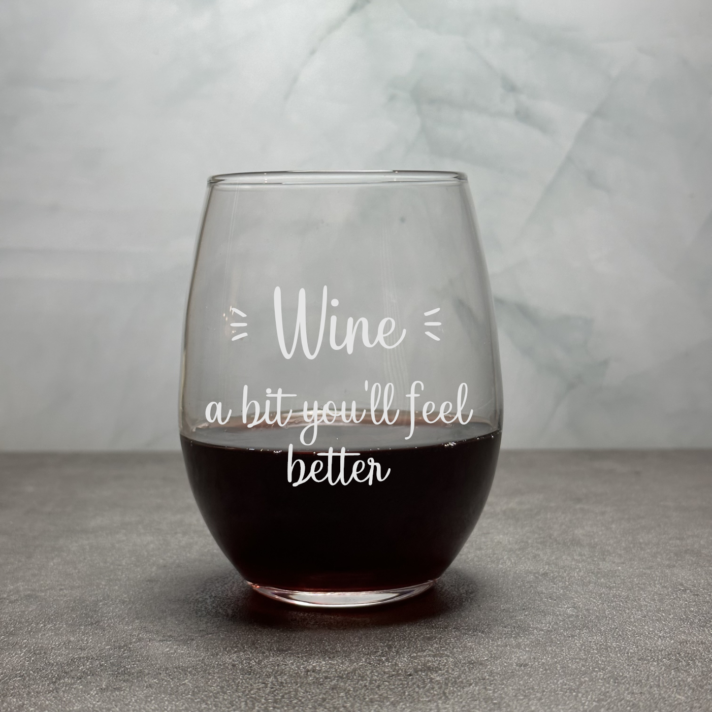 Texas Stars Constellation Etched Stemless Wine Glass
