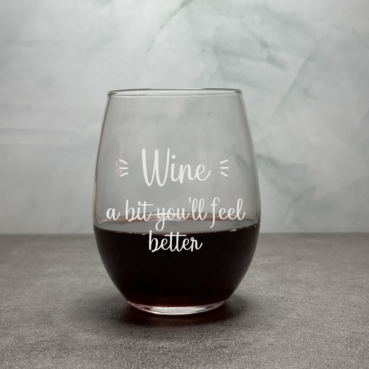 More Please Stemless Wine Glass, Engraved Wine Glass, Fun Gift