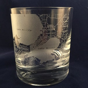 Image for engraved Engraved College Town Map Crystal Whiskey Glass-13 oz-Item 176/10419 at QualityEngraved.com
