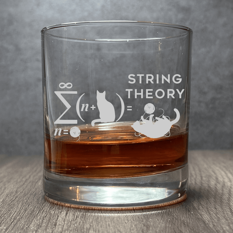 Image for engraved Engraved String Theory - Funny Math Cat - 11 oz Cocktail Glass at QualityEngraved.com