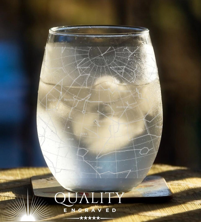 Image for engraved Personalized Night Sky Star Constellation Engraved Glasses at QualityEngraved.com