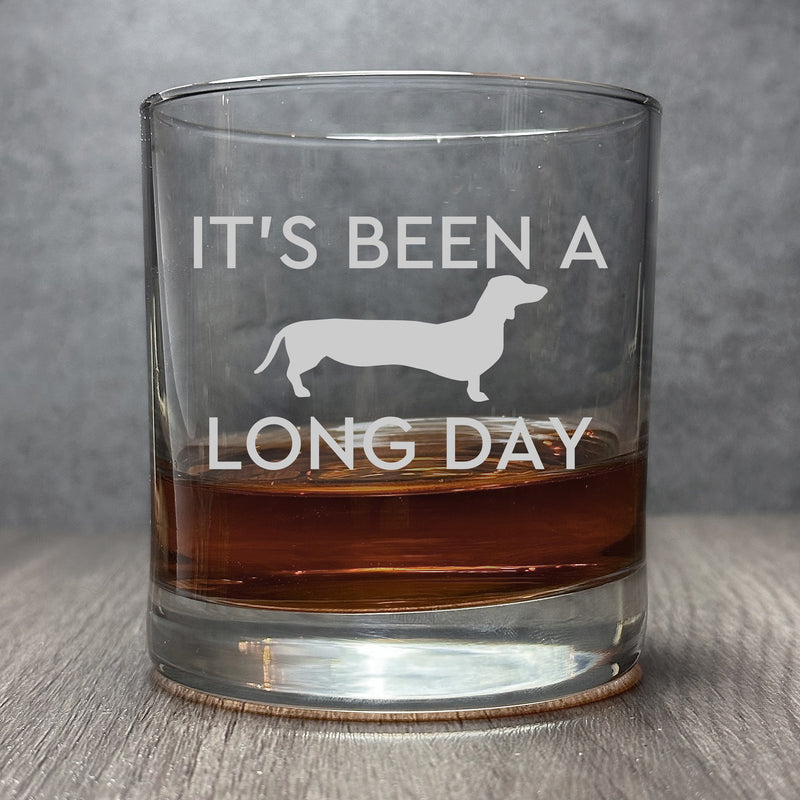 Image for engraved Engraved It's Been A Long Day - Cute Dachshund DOF Glass - 11 oz Cocktail Glass at QualityEngraved.com