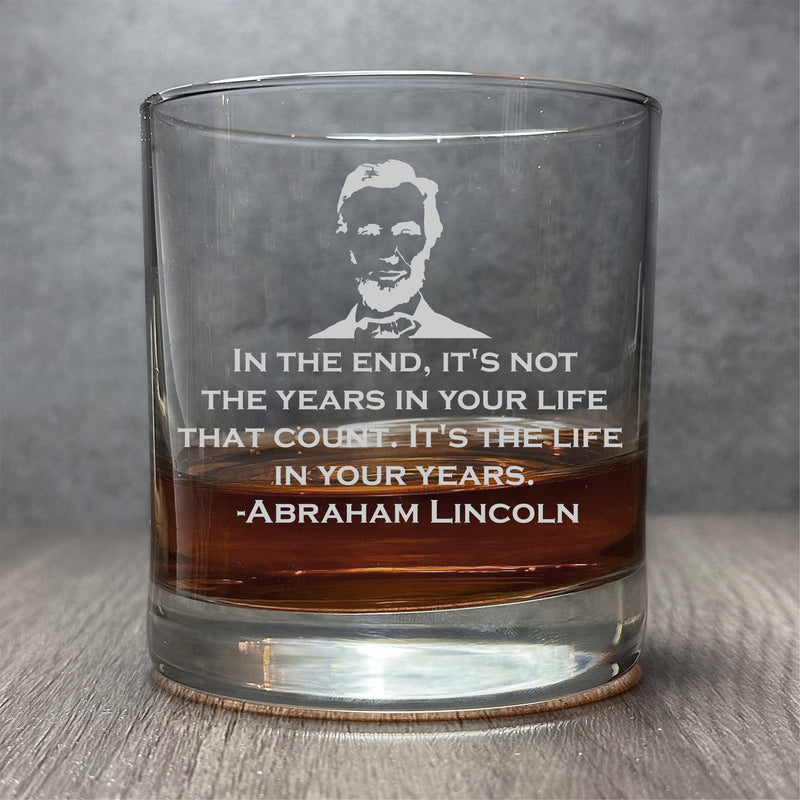 Image for engraved Engraved Positive History Quote Abraham Lincoln - 11 oz Cocktail Glass at QualityEngraved.com