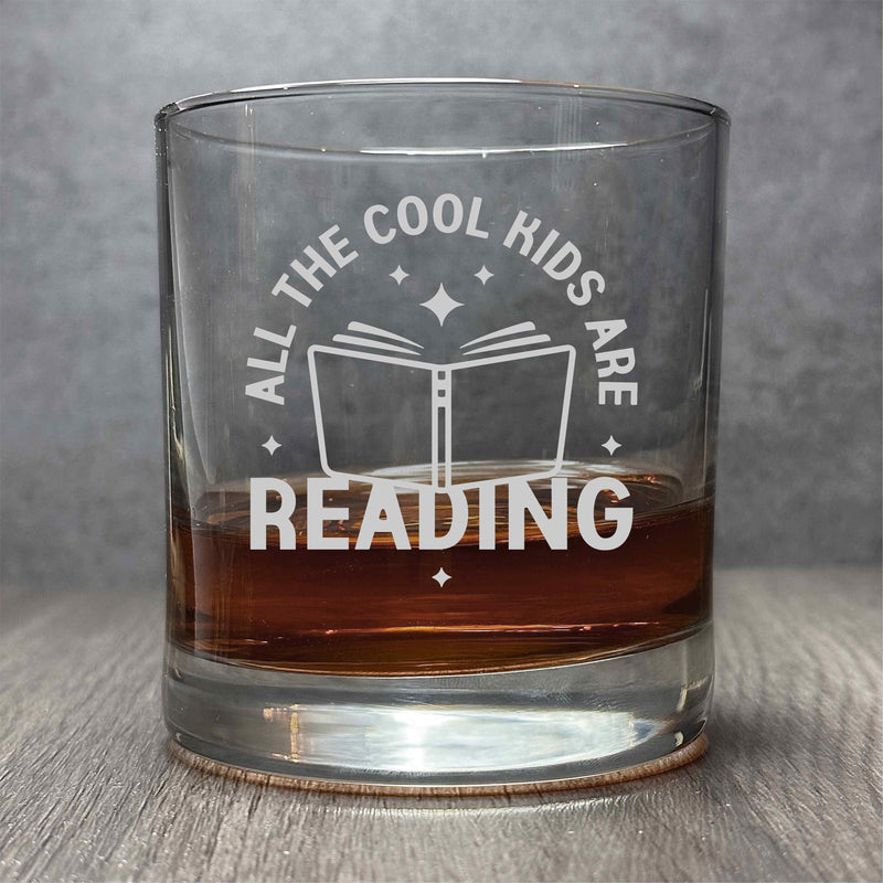 All the Cool Kids are Reading - Engraved 11 oz Cocktail Glass