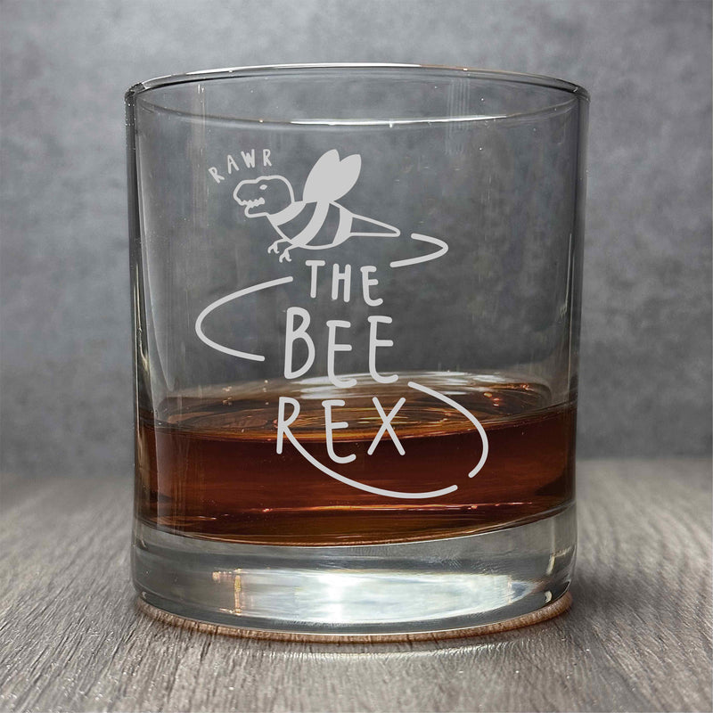 RAWR - The Bee Rex  - Engraved Funny 11 oz Cocktail Glass