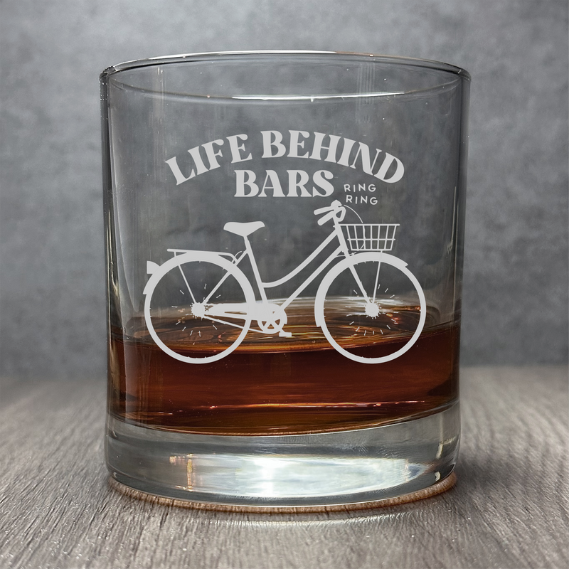 Life Behind Bars - Engraved Funny Bike 11 oz Cocktail Glass