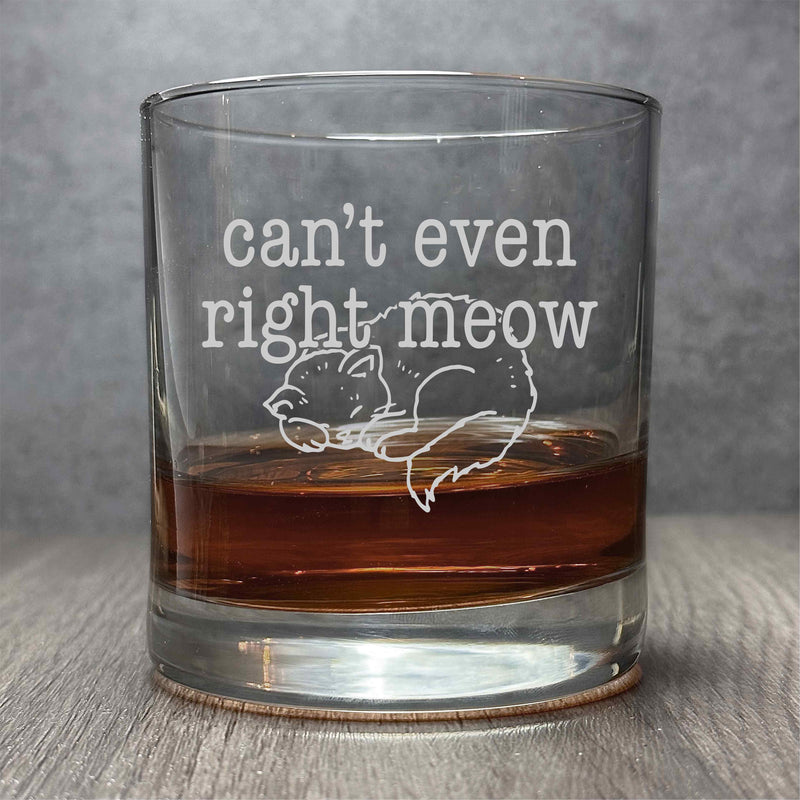 Can't Even Right Meow - Engraved Grumpy Cat 11 oz Cocktail Glass