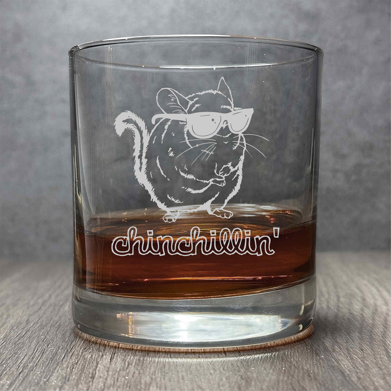 Chinchillas Chillest Dude in the Room - Engraved Funny 11 oz Cocktail Glass