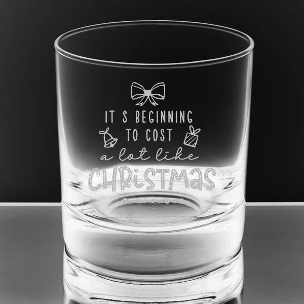 Image for engraved Engraved Holiday 13oz Rocks Glass - Costs A Lot Like Christmas at QualityEngraved.com