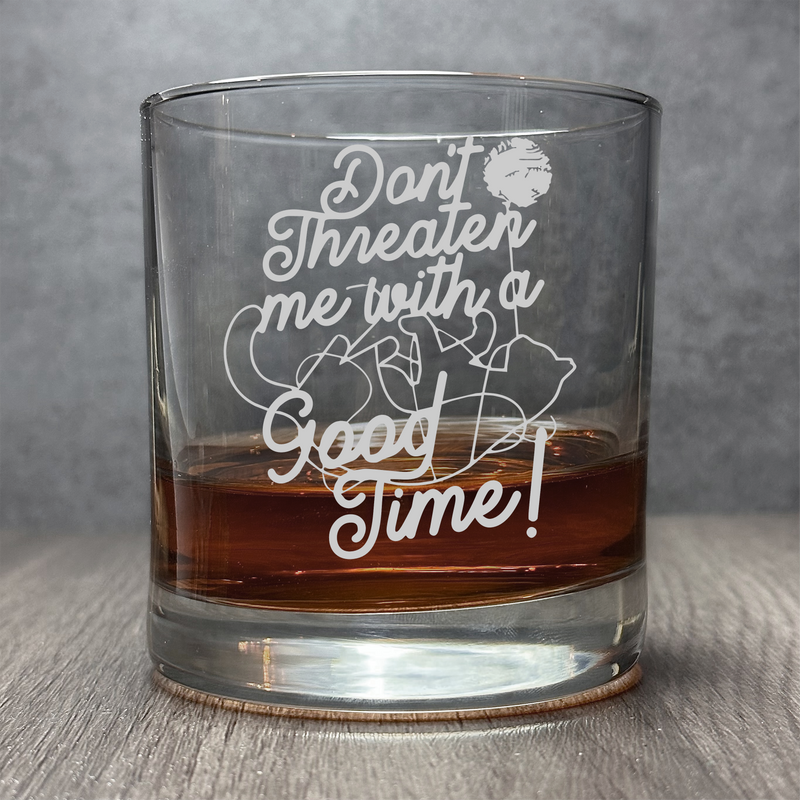 Don't Threaten Me With A Good Time  - Cute Kitten with Yarn - 11 oz Cocktail Glass