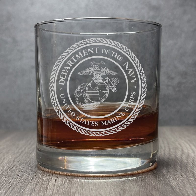 Image for engraved Engraved 11oz U.S. Marines Glass at QualityEngraved.com