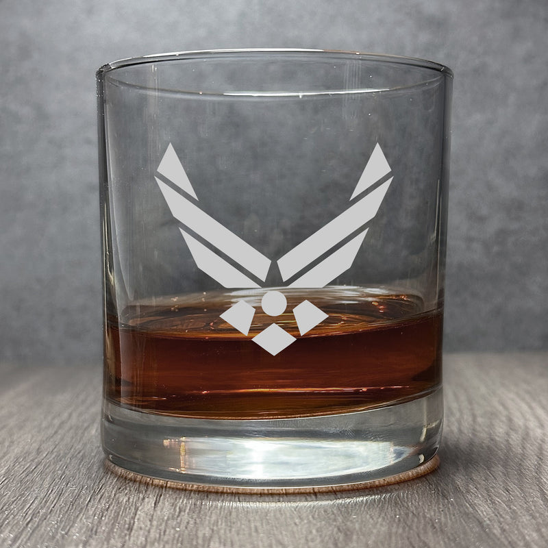 Image for engraved Engraved U.S. Air Force Emblem 11oz Rocks Glass at QualityEngraved.com
