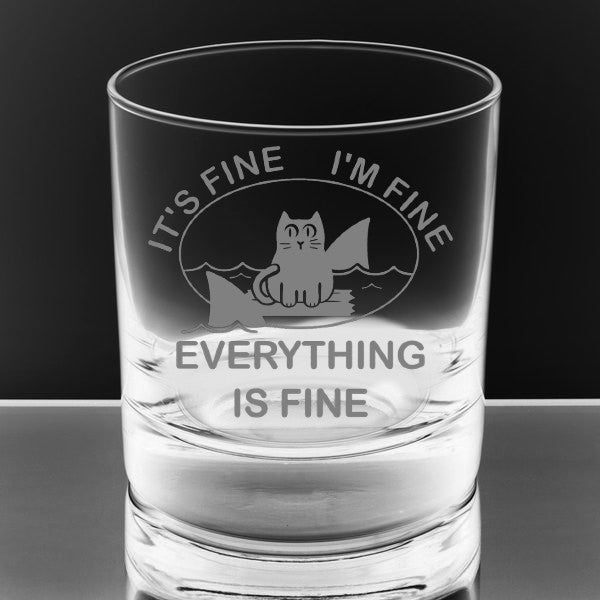 Image for engraved Engraved 11 oz Cocktail Glass - It's Fine, I'm Fine, Everything Is Fine at QualityEngraved.com