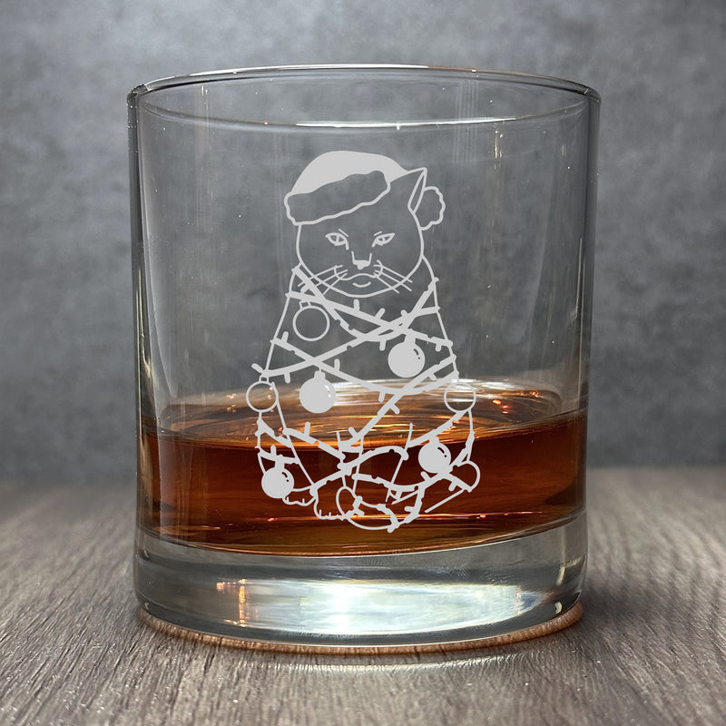 Image for engraved Engraved Meowy Christmas Cat Glass - 11 oz Cocktail Glass at QualityEngraved.com