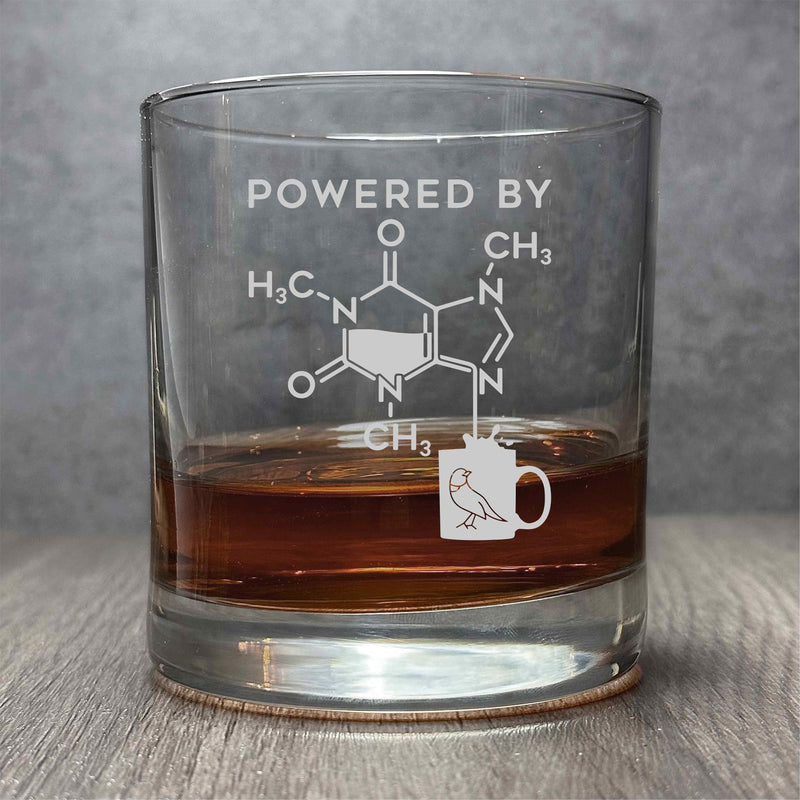 Powered by Science and Coffee - Engraved Science 11 oz Cocktail Glass