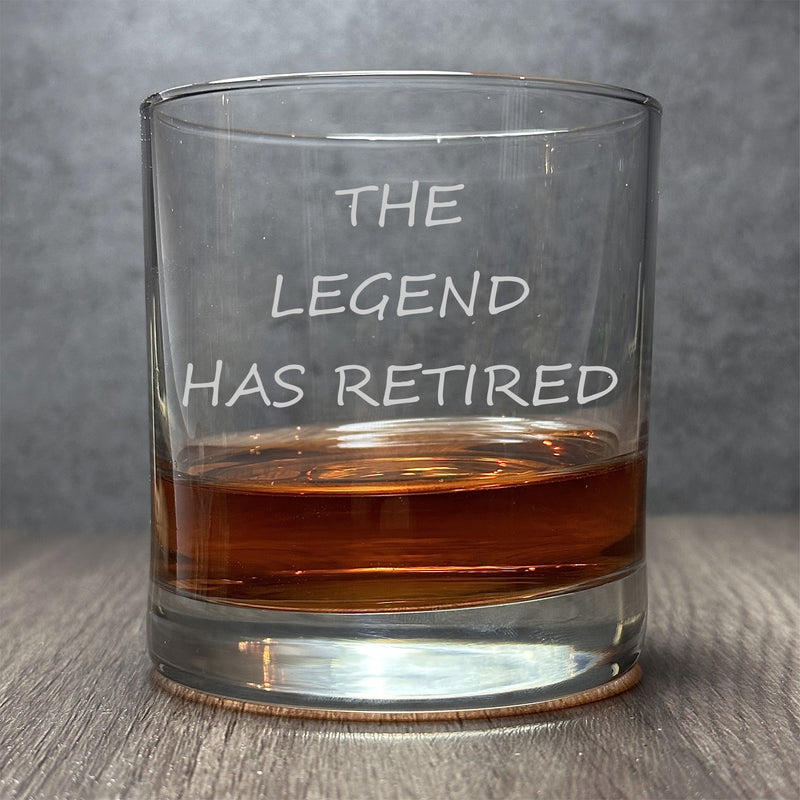 Image for engraved Engraved THE LEGEND HAS RETIRED - 11 oz Cocktail Glass at QualityEngraved.com