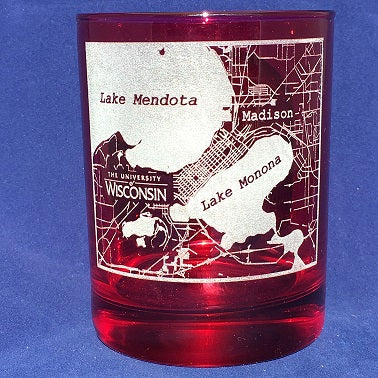 Image for engraved Engraved College Town Map Old-Fashion Glass 14 oz - 5 Color Choices at QualityEngraved.com